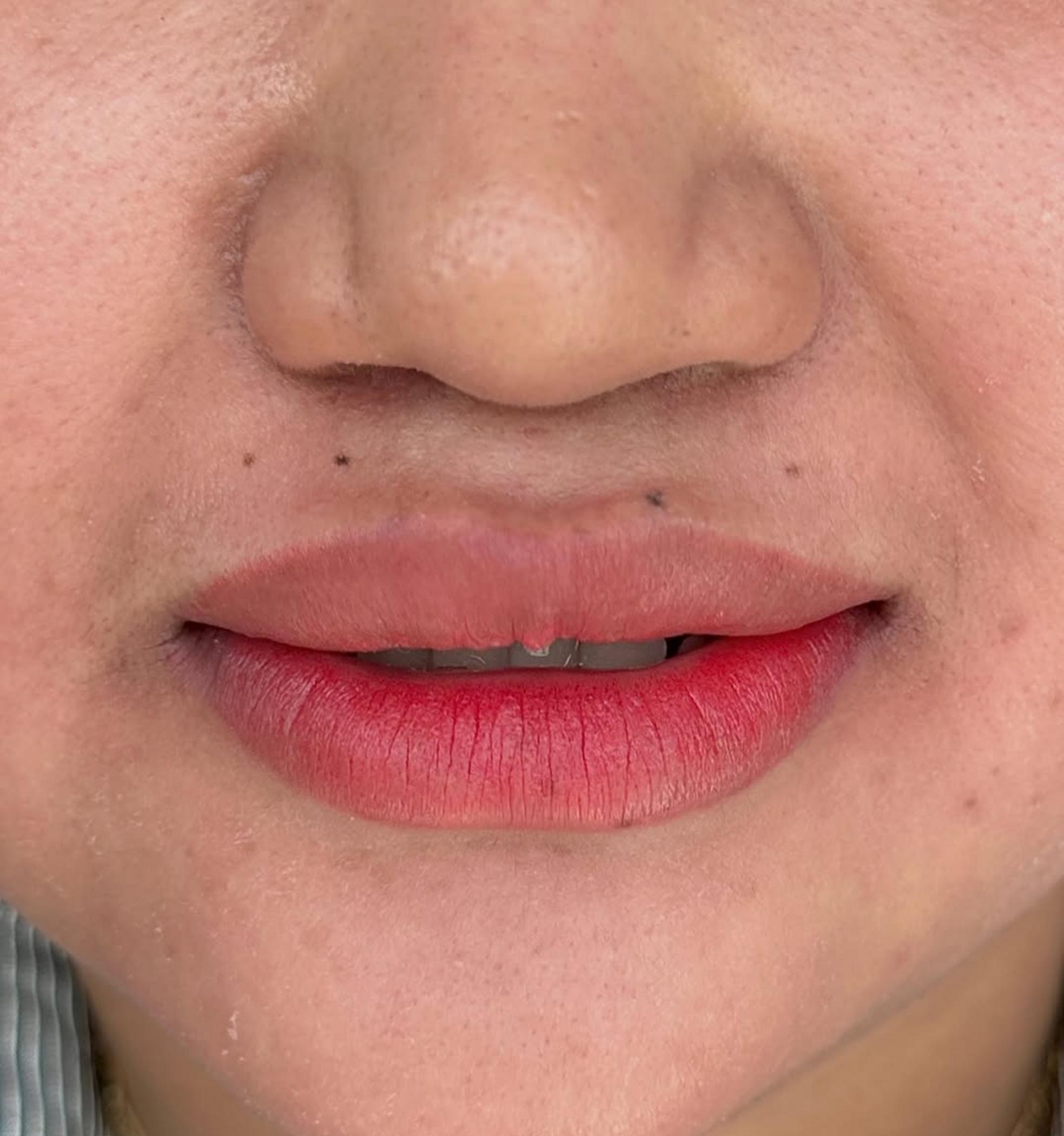 ombre lip tattoo before after healing
