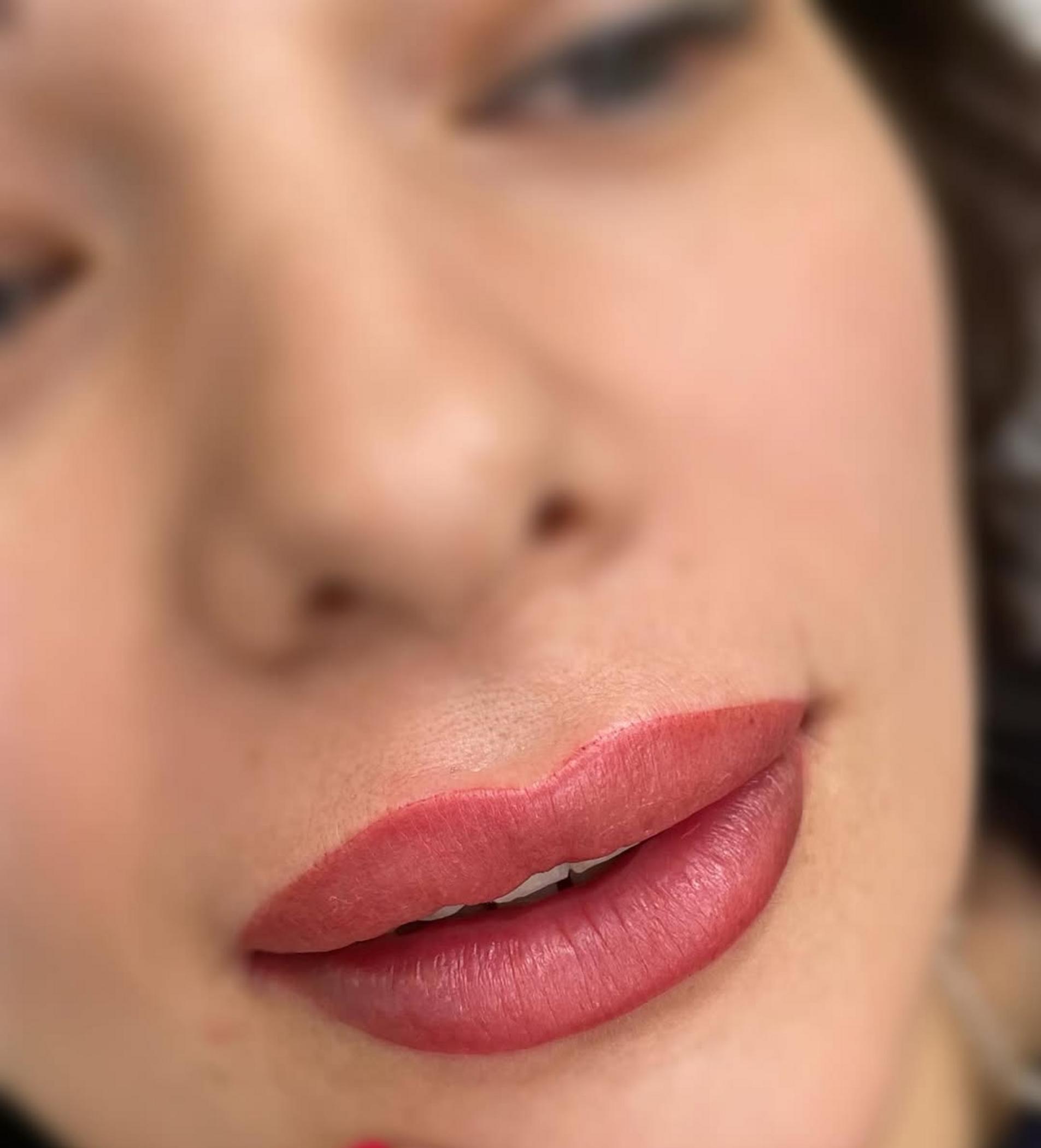 ombre lip tattoo before and after healing