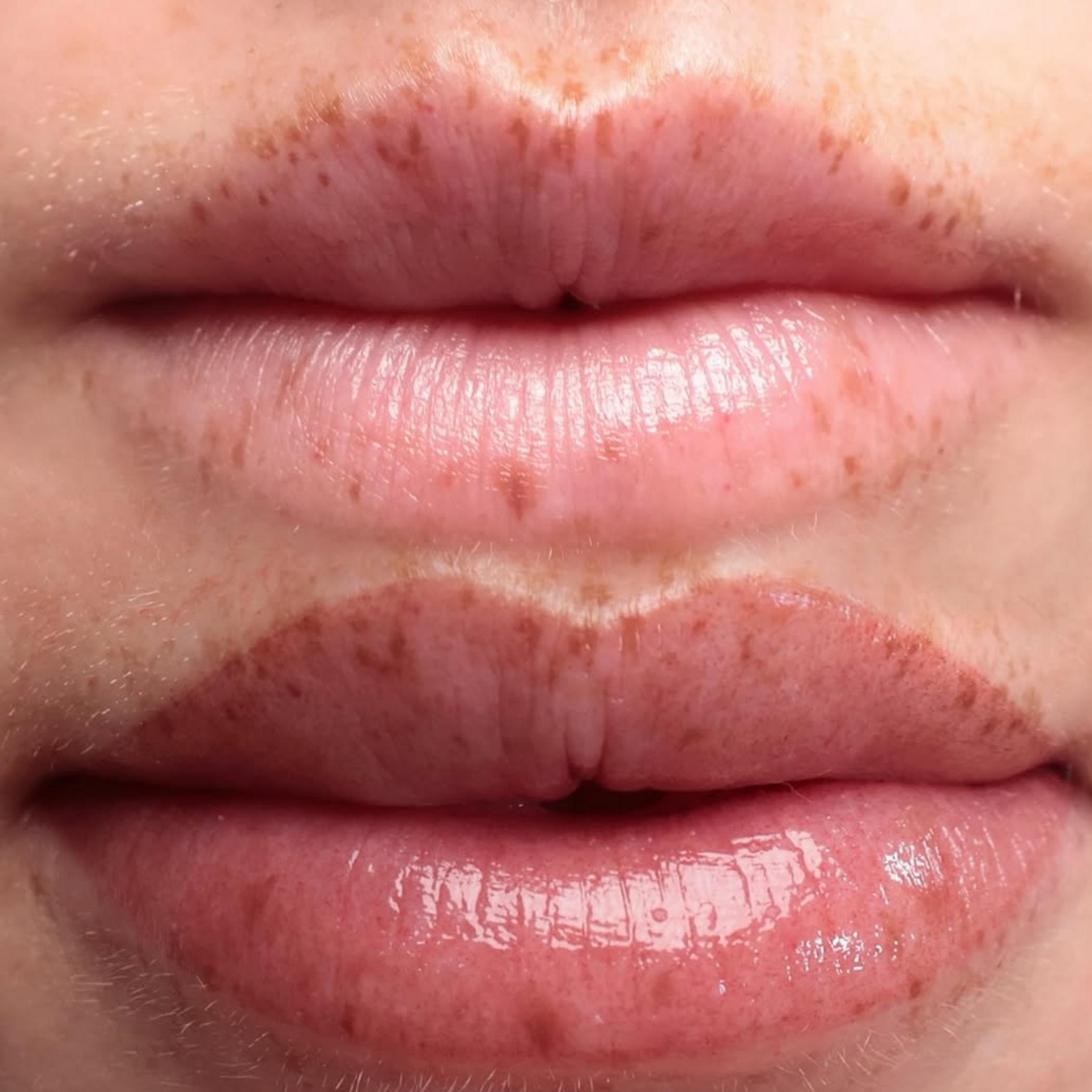 ombre lip tattoo before and after